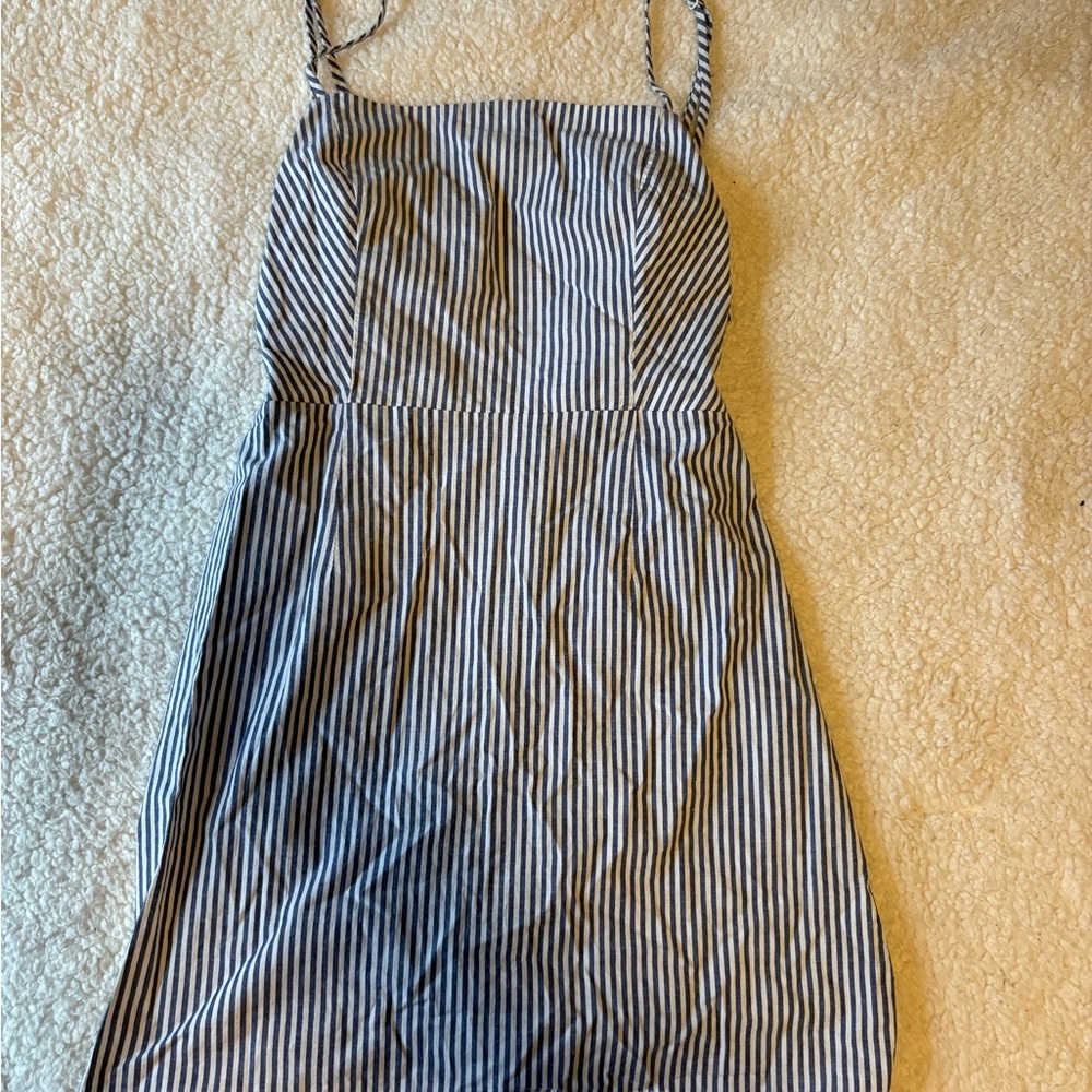 Kendall & Kylie Blue and White Striped Mini Dress